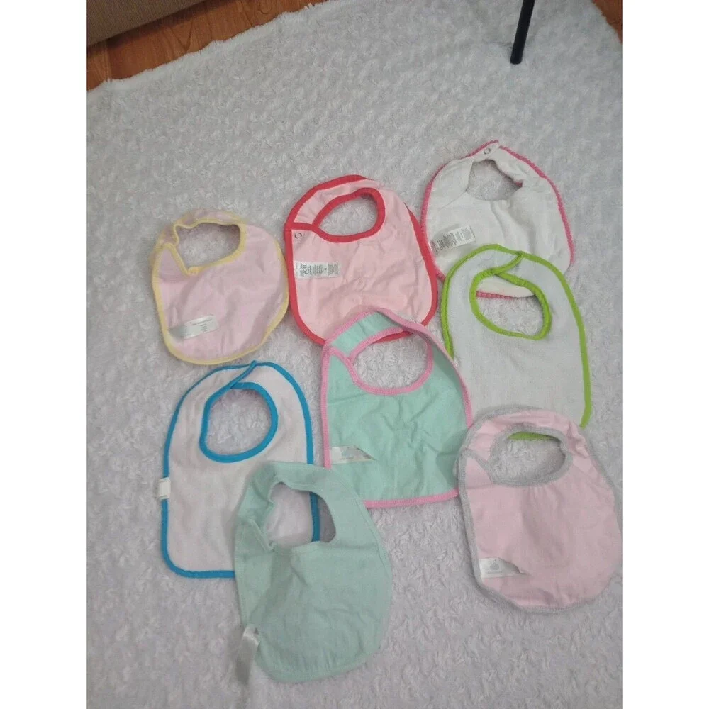 Baby Girl Infant Toddler Feeding Bibs  Lot Of  8 PCs Cloud Island -Carters